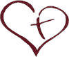Pinselstrich: Herz mit innenliegendem Kreuz